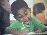 child writing