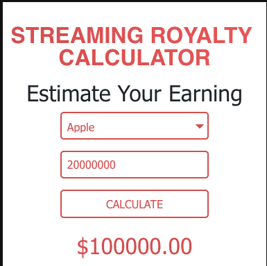 streaming royalty calculator