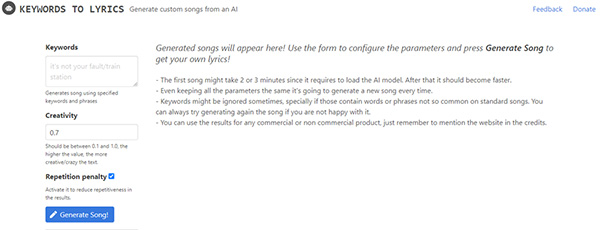 Keyword To Lyrics screenshot